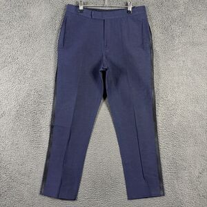 Suitsupply Pants Mens 30x30 Blue Verona Slim Fit Tuxedo Slacks Wool Linen Blend